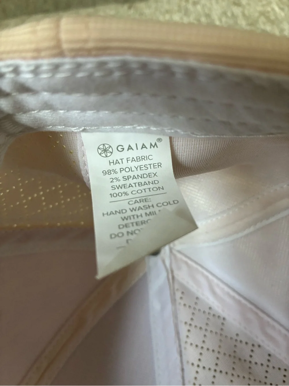GAIAM Pale Pink Women's Baseball Cap with Rose Gold Accent